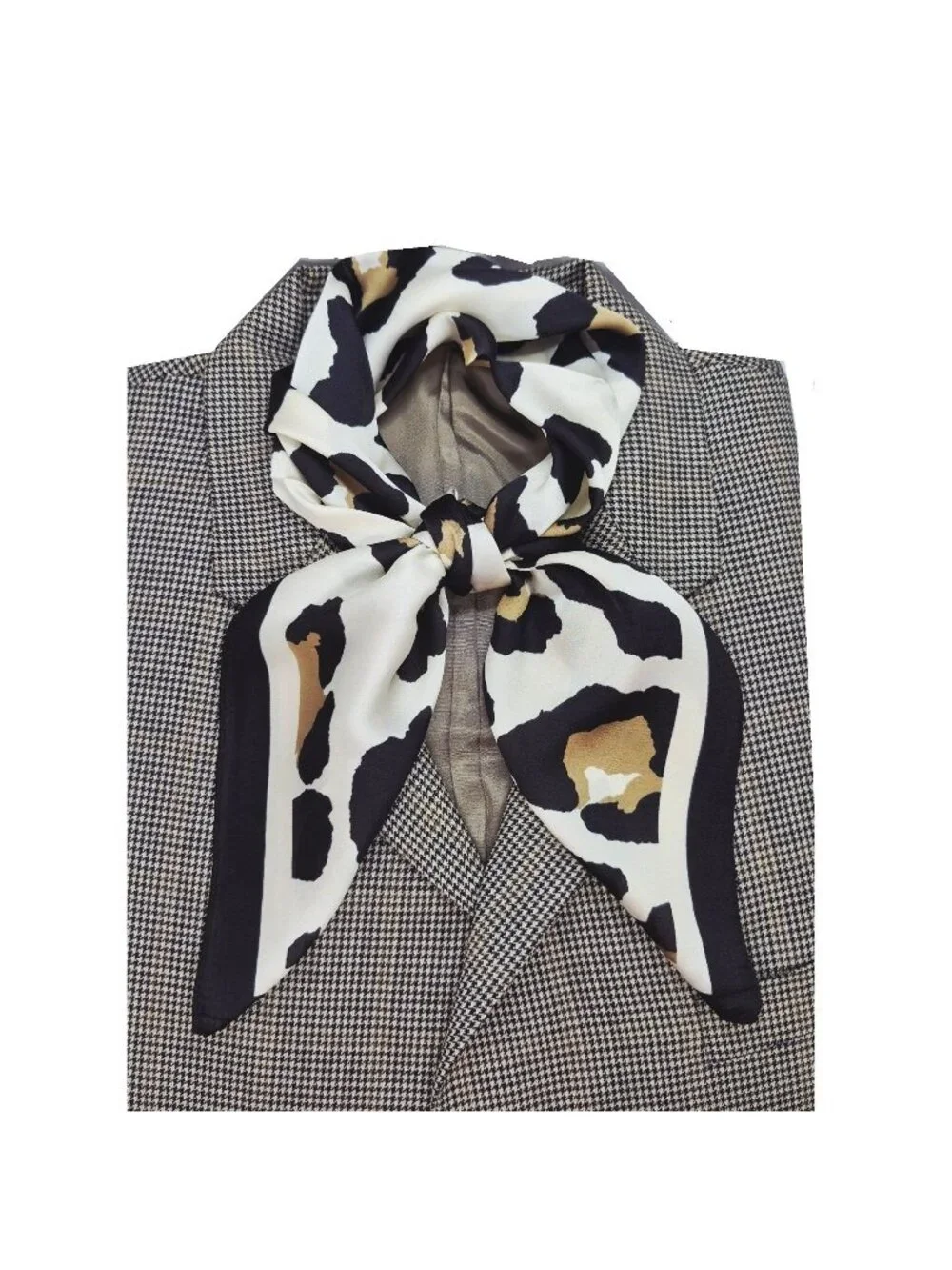 ✨Elegant Bandana Square Scarf Silky Satin Animal Print Leopard Hair Neck Scarfs